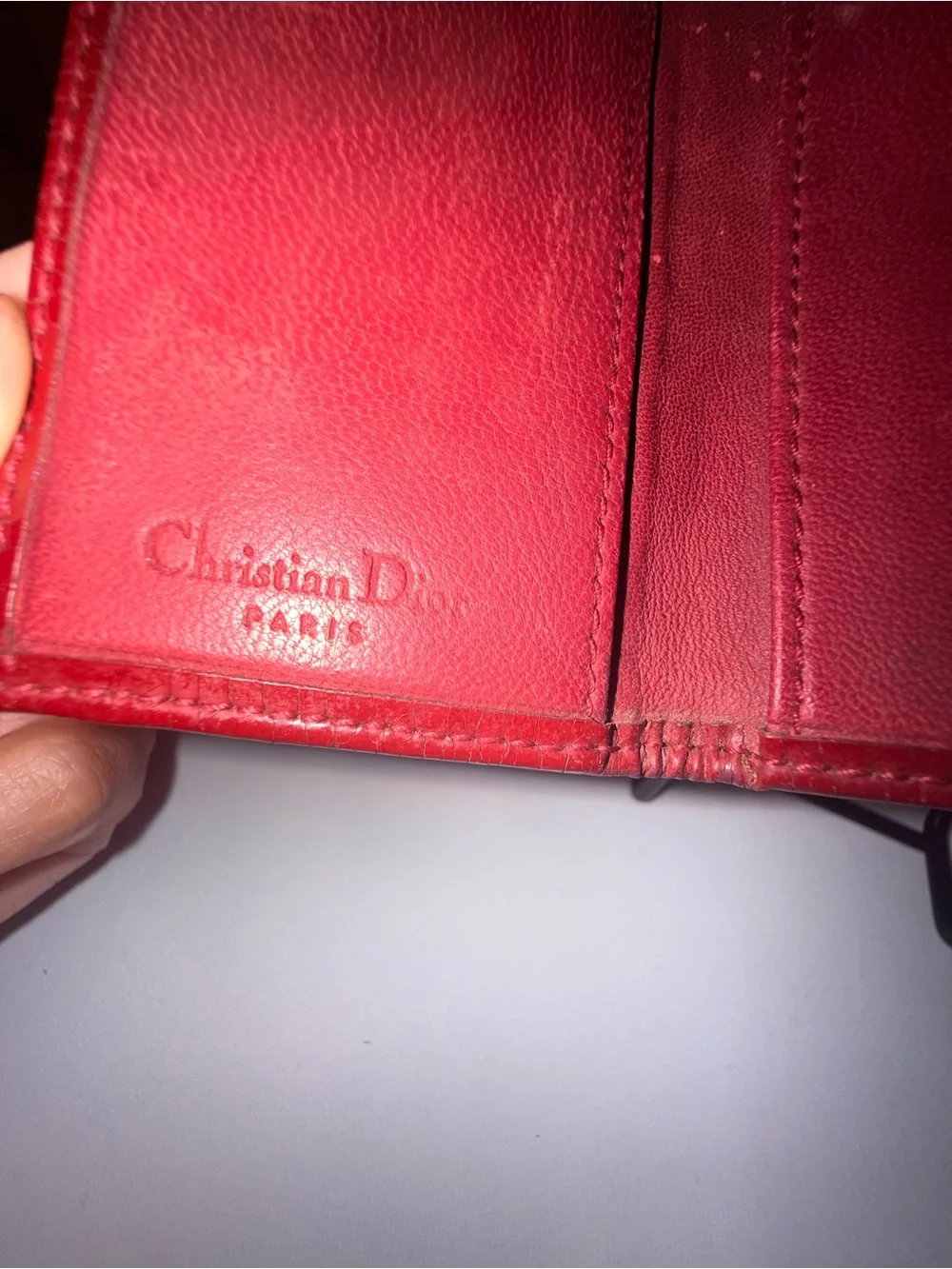 Dior Burgundy Trotter 6 Ring Key Case Card Holder